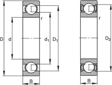 Подшипник радиальный однорядный шариковый 6216 J20 AA C3 80×140×26 мм, фото 2