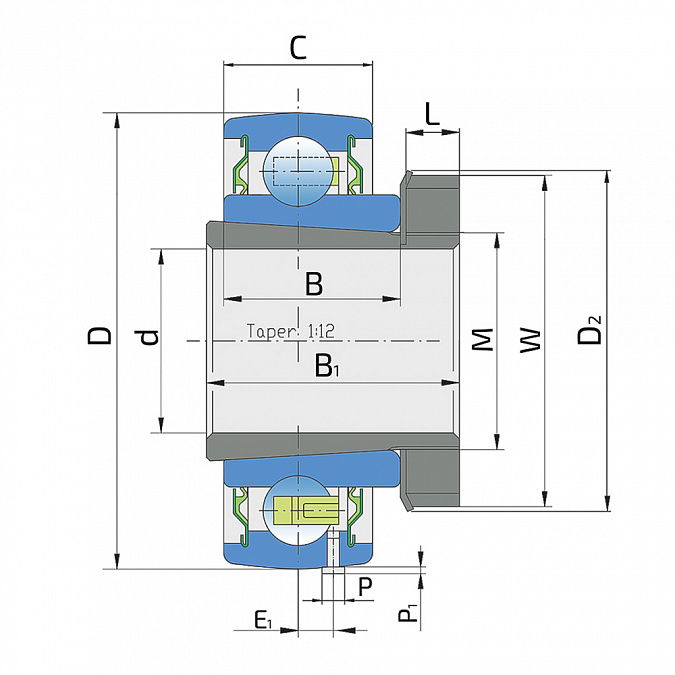 Подшипник UH 206/25 2S.H.T (1680205) FKL, фото 2