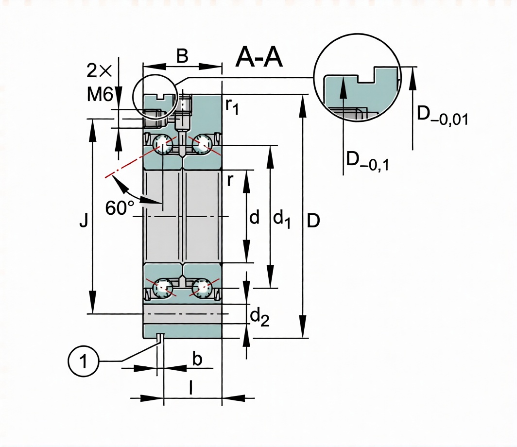 Подшипник ZKLF 2068 2RS INA 20×68×28 мм, фото 2